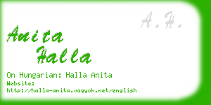 anita halla business card